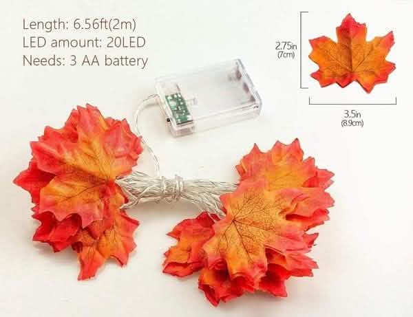 Lighted Fall Garland 40 LED String Light | Seasonal Decor | Wiccan Center