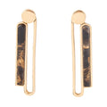 Linear Black and Gold Shungite Matrix and Golden Bronze Earrings | Earrings | Wiccan Center