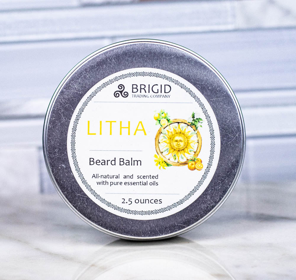 Litha Natural Beard Balm - Lemon, Sweet Orange, Myrtle, and Ylang Ylang | Beard Oil | Wiccan Center