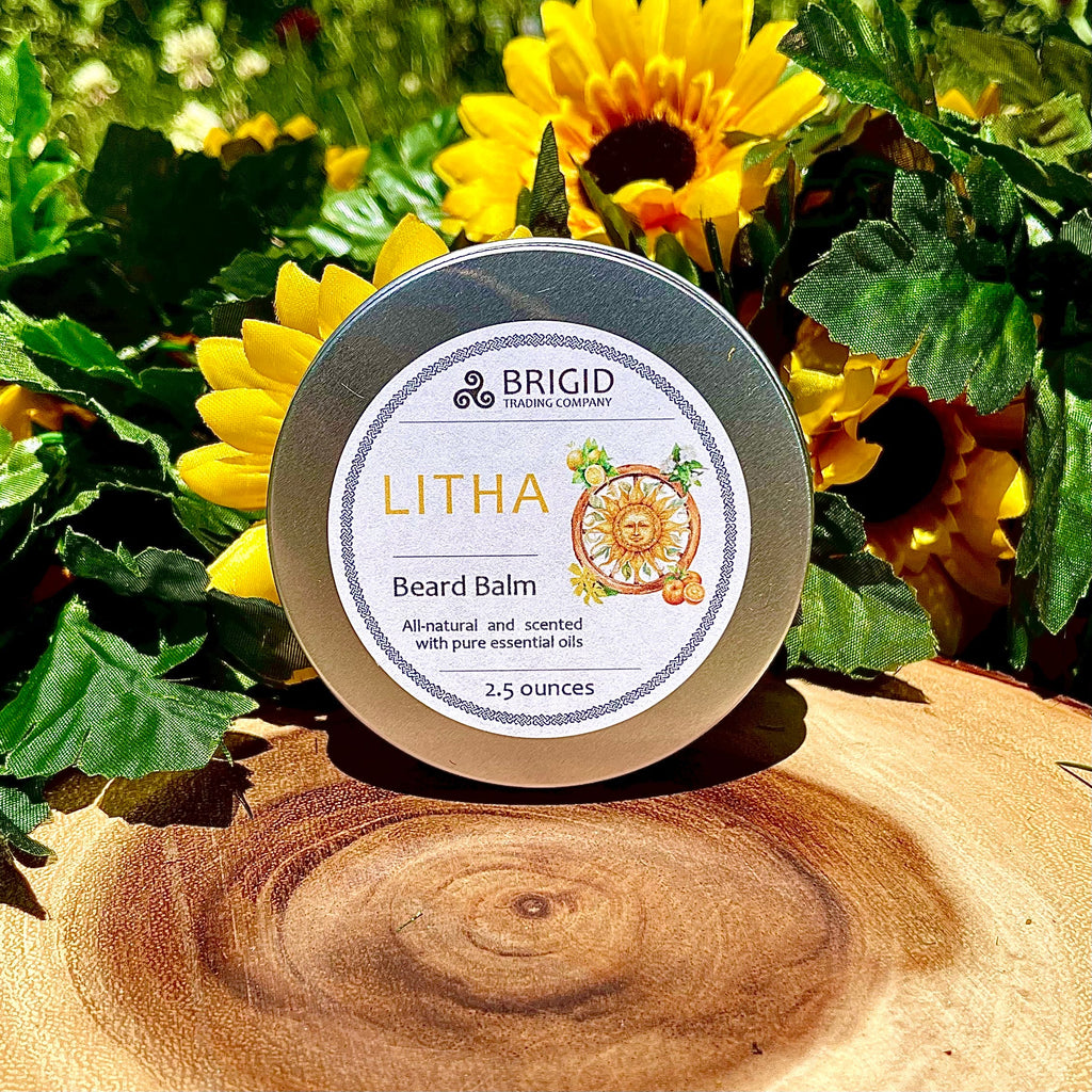 Litha Natural Beard Balm - Lemon, Sweet Orange, Myrtle, and Ylang Ylang | Beard Oil | Wiccan Center