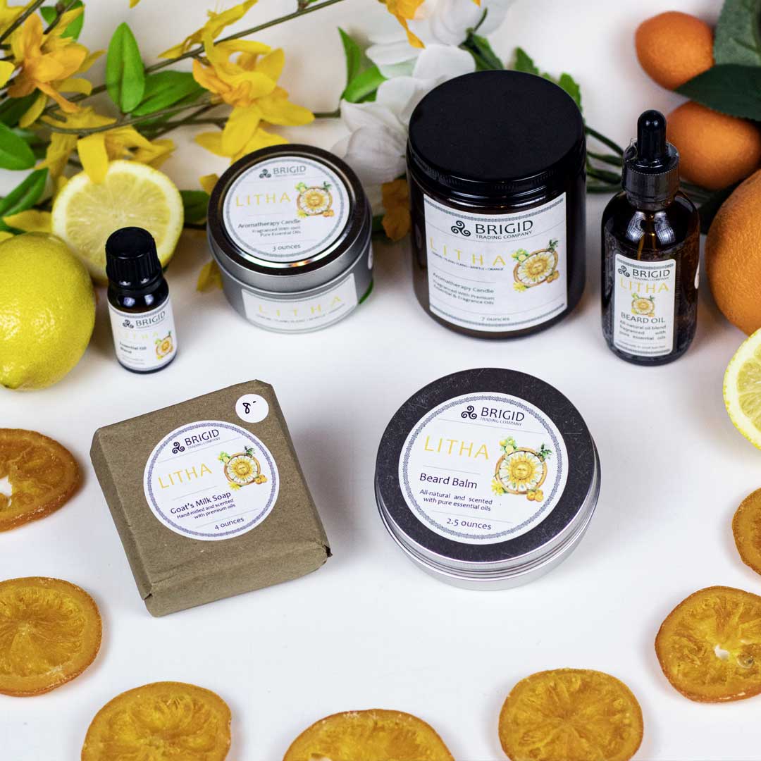 Litha Natural Beard Balm - Lemon, Sweet Orange, Myrtle, and Ylang Ylang | Beard Oil | Wiccan Center