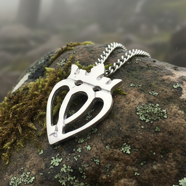 Two Hearts Luckenbooth Necklace - Handmade in Scotland | Pendant | Wiccan Center
