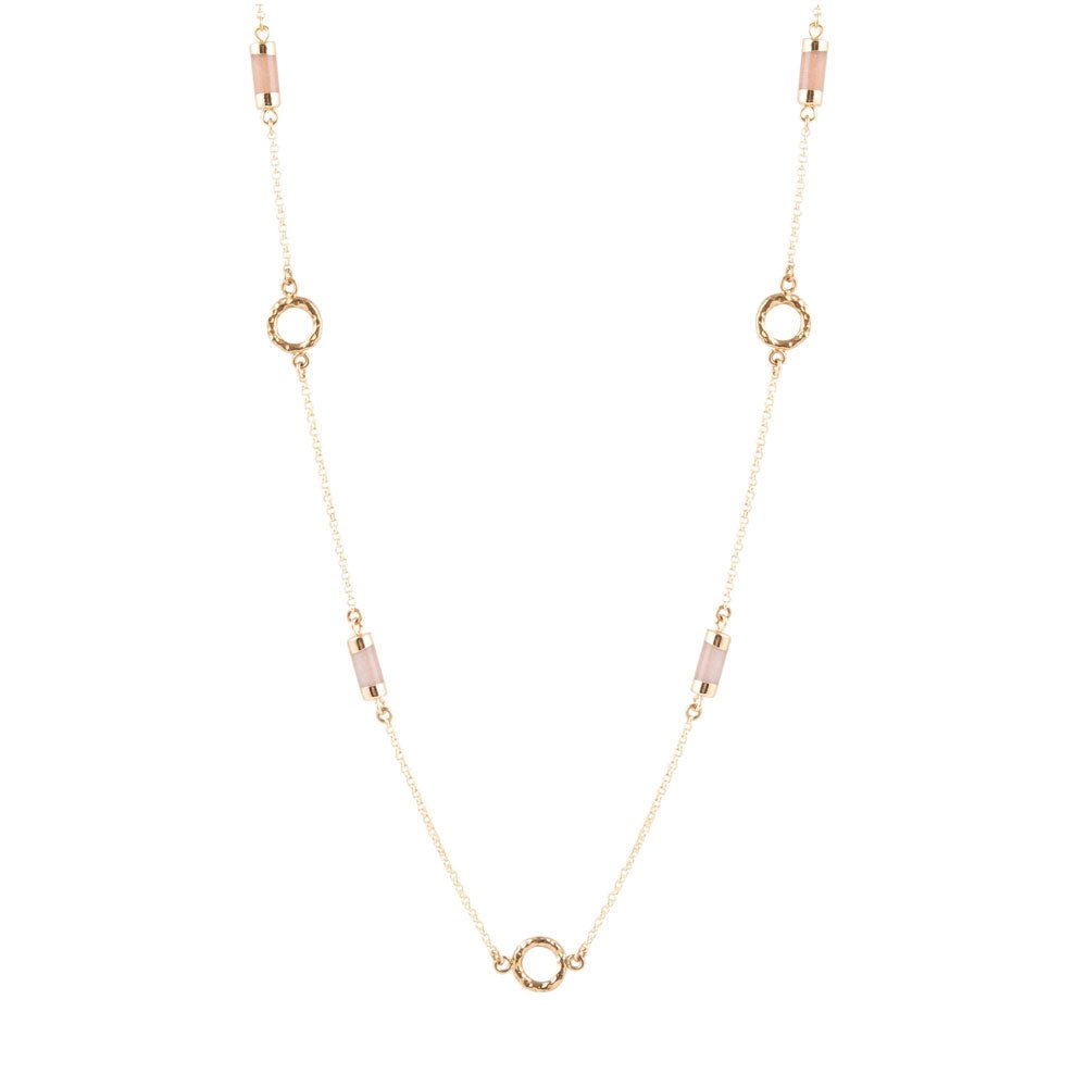 Long Delicate Orange Moonstone and Bronze Necklace | Necklaces | Wiccan Center