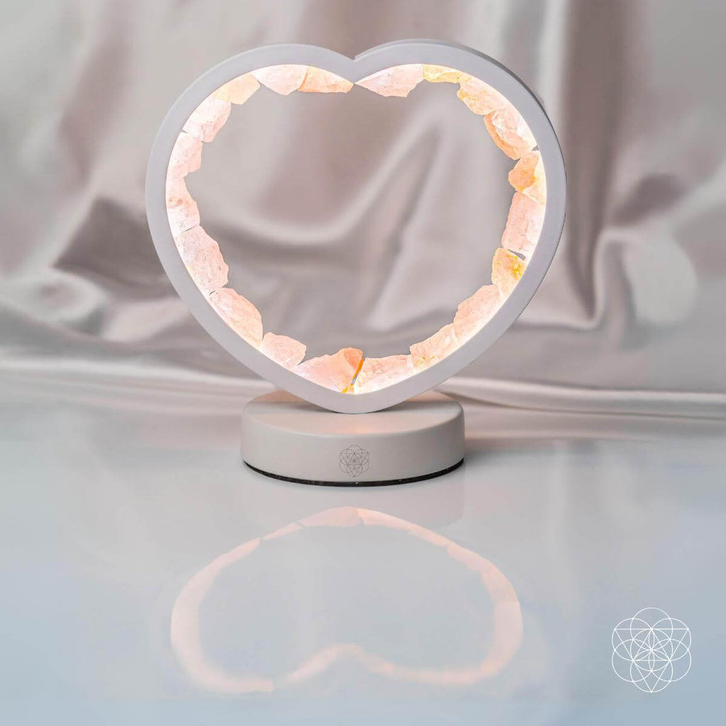 Love Magnet - Rose Quartz Heart Lamp | Night Light | Wiccan Center
