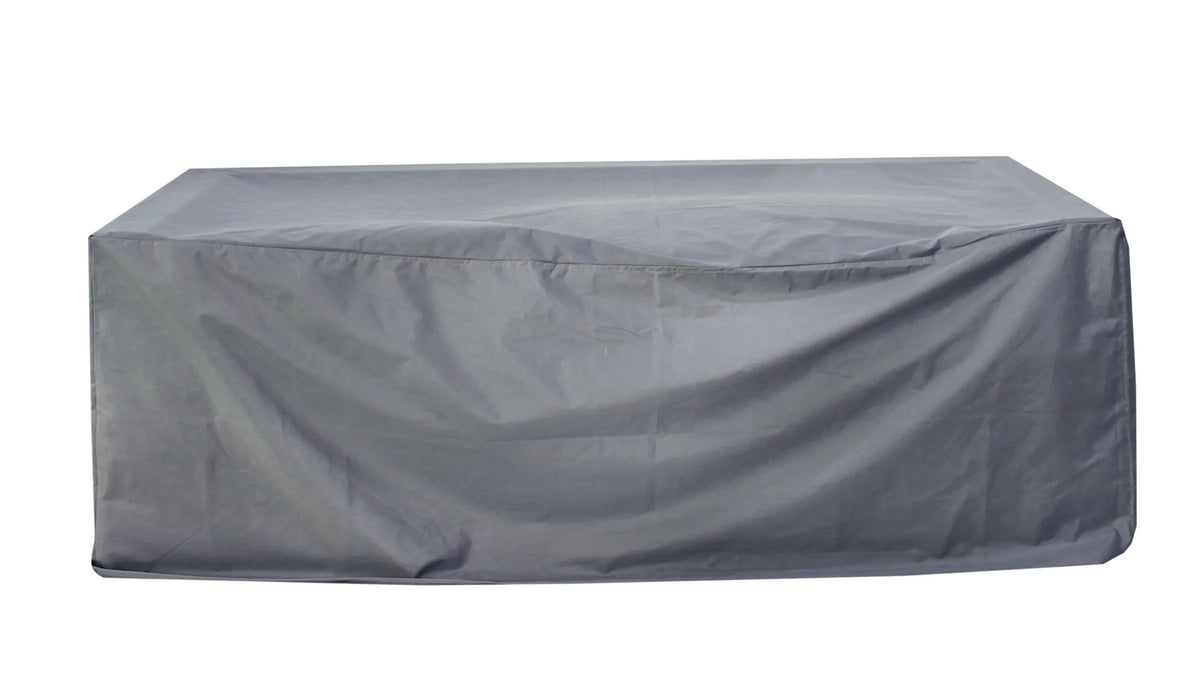 Paradiso Outdoor Solid Teak Wood Love seat Natural Look - Gray Fabric | | Wiccan Center