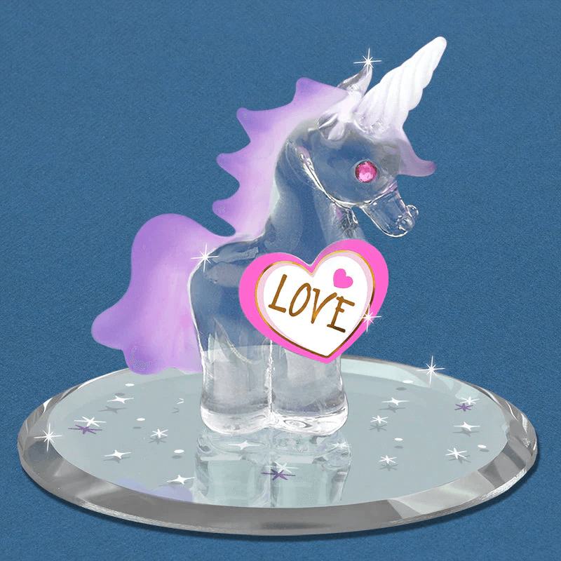 "Love" Glass Unicorn Figurine