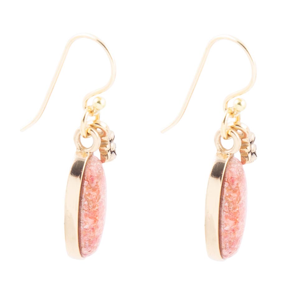 Lucent Orange Sponge Coral Golden Drop Earrings | Earrings | Wiccan Center