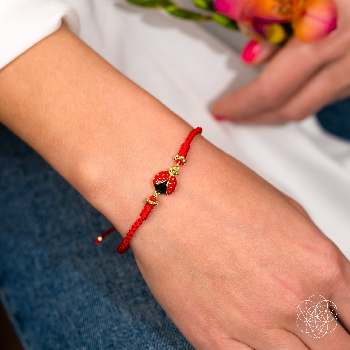 Lucky Ladybug - Four-Strand Red String Bracelet | Bracelet | Wiccan Center