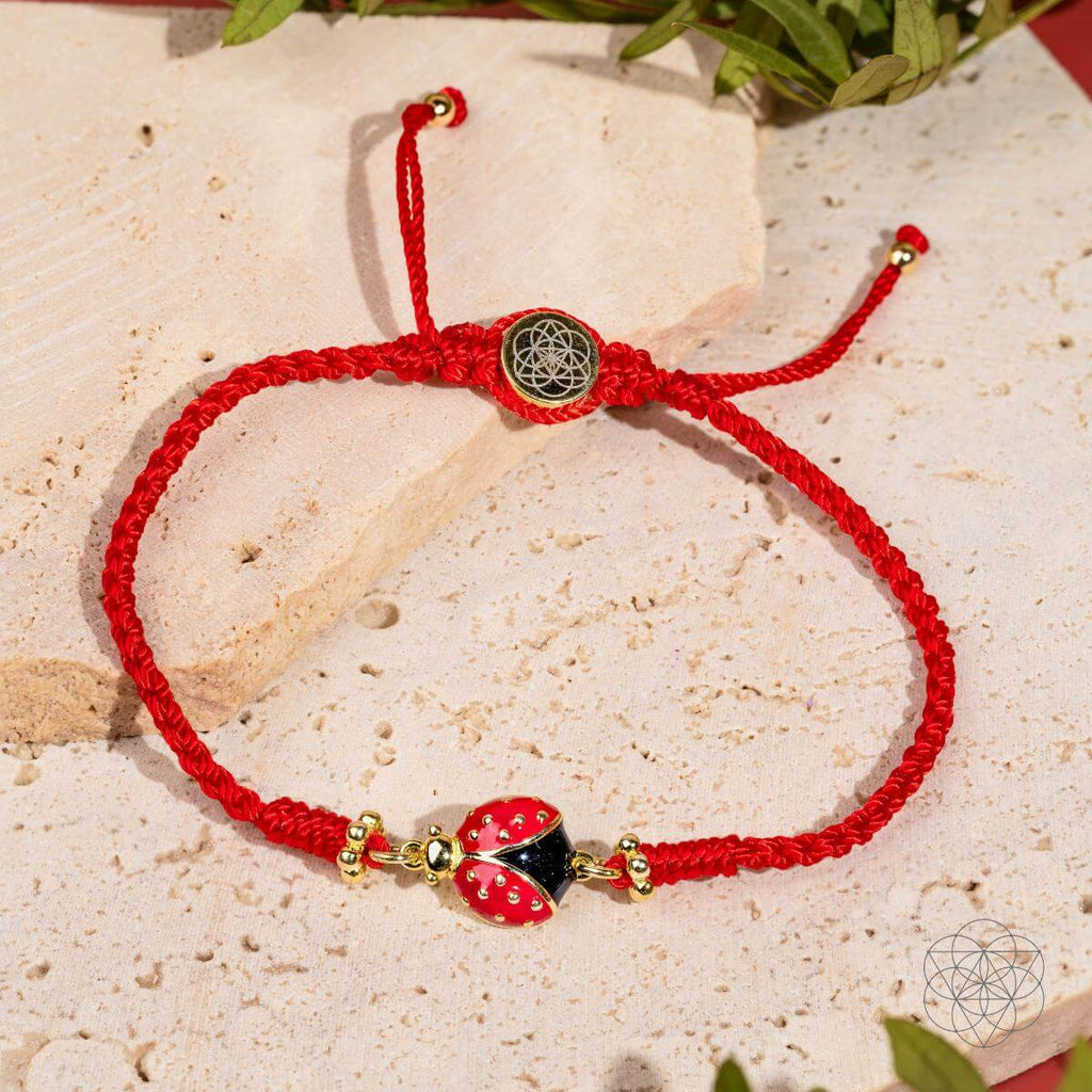 Lucky Ladybug - Four-Strand Red String Bracelet | Bracelet | Wiccan Center