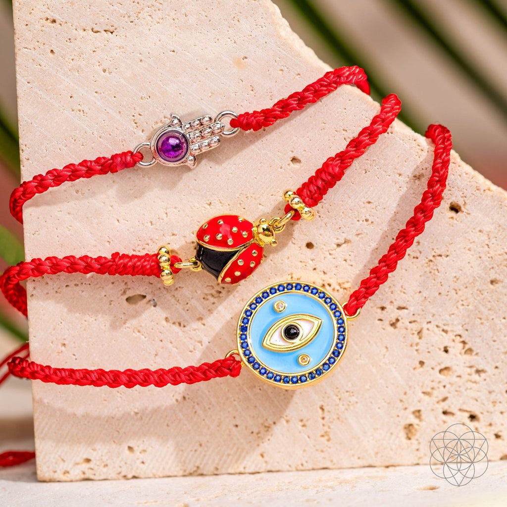 Lucky Ladybug - Four-Strand Red String Bracelet | Bracelet | Wiccan Center