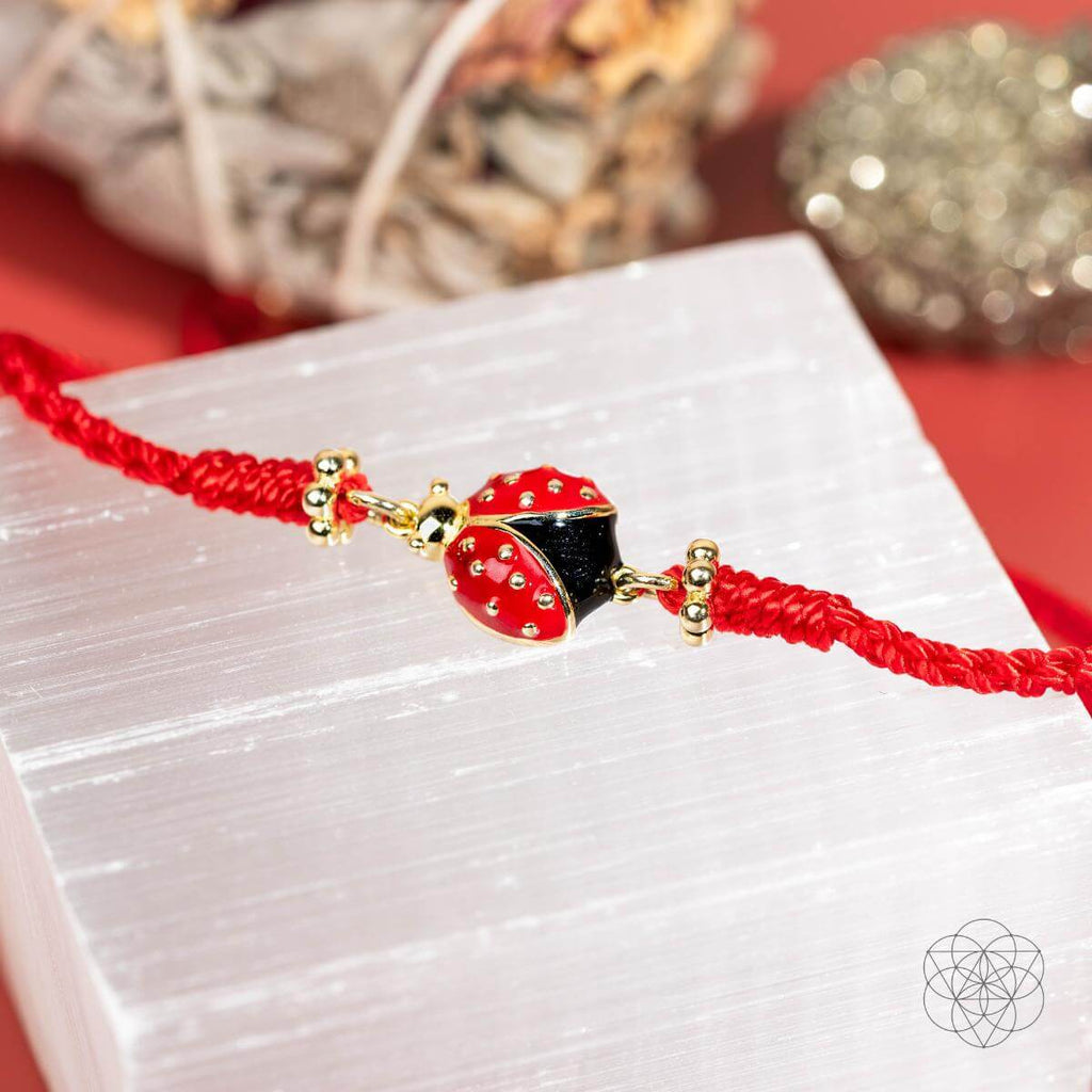 Lucky Ladybug - Four-Strand Red String Bracelet | Bracelet | Wiccan Center