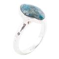 Luna Faceted Blue Apatite and Sterling Silver Hammered Ring | Rings | Wiccan Center