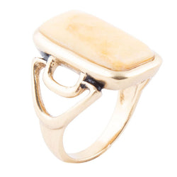 Luster Yellow Agate Golden Statement Ring | Rings | Wiccan Center