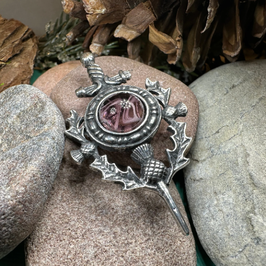 Scottish Thistle Sword Kilt Pin - Handmade in Scotland