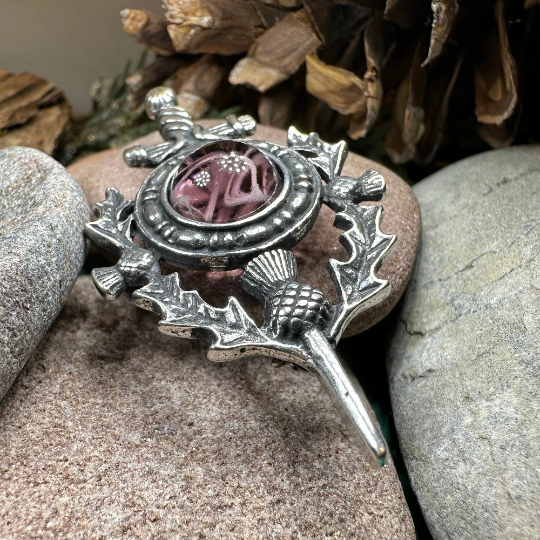 Scottish Thistle Sword Kilt Pin - Handmade in Scotland | Brooch | Wiccan Center