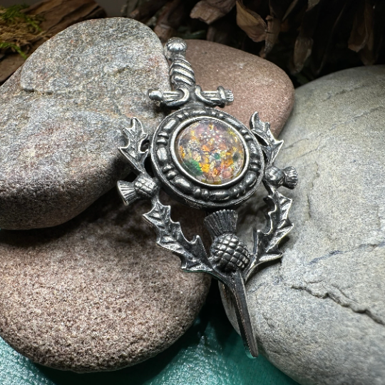 Scottish Thistle Sword Kilt Pin - Handmade in Scotland