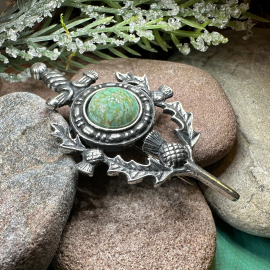 Scottish Thistle Sword Kilt Pin - Handmade in Scotland