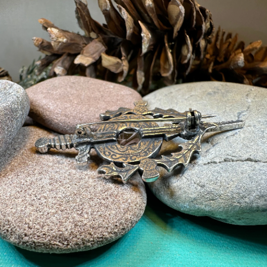 Scottish Thistle Sword Kilt Pin - Handmade in Scotland