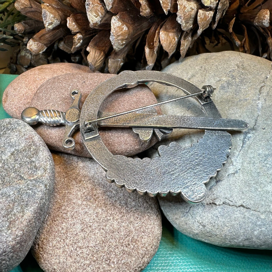 Large Irish Shamrock Shield Kilt Pin | Brooch | Wiccan Center