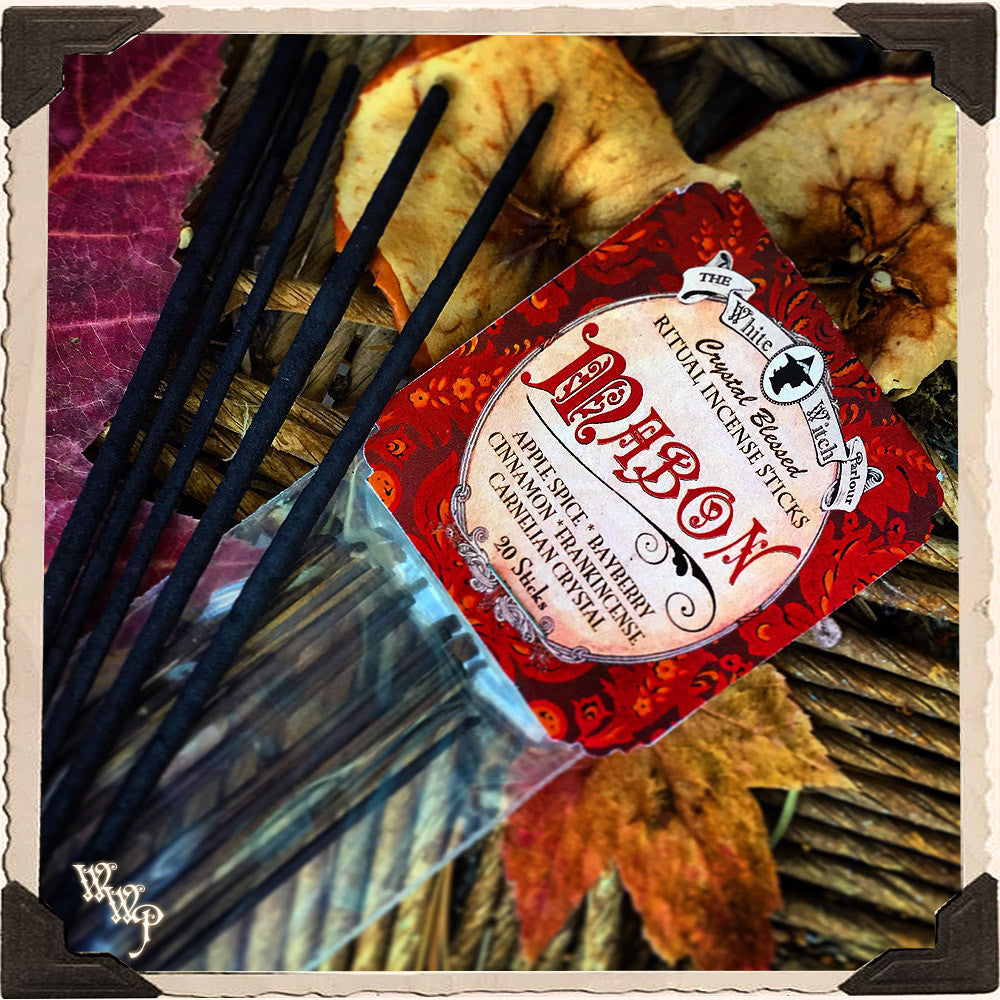 MABON INCENSE. 20 Stick Pack. Autumn Equinox. Scent of Apple Spice, Cinnamon, Bayberry & Frankincense. Blessed by Carnelian Crystal. | candles & wax melts | Wiccan Center