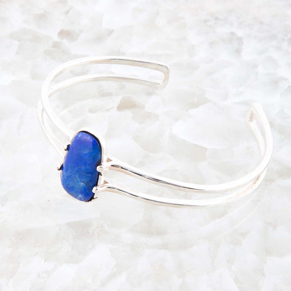 Madeleine Blue Lapis and Sterling Silver Cuff Bracelet | Bracelets | Wiccan Center