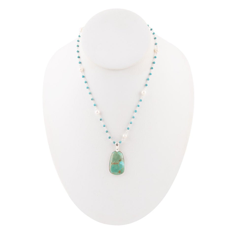 Madeleine Blue Turquoise and Sterling Silver Drop Pendant Necklace | Necklaces | Wiccan Center
