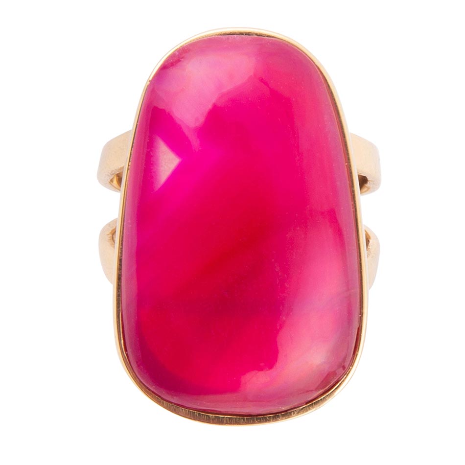 Madeleine Pink Agate Golden Ring | Rings | Wiccan Center