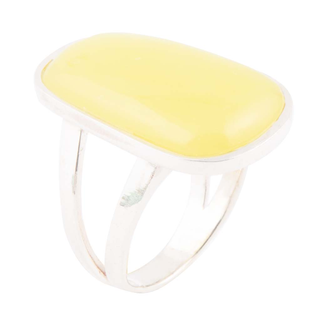 Madeleine Yellow Jade and Sterling Silver Ring | Rings | Wiccan Center