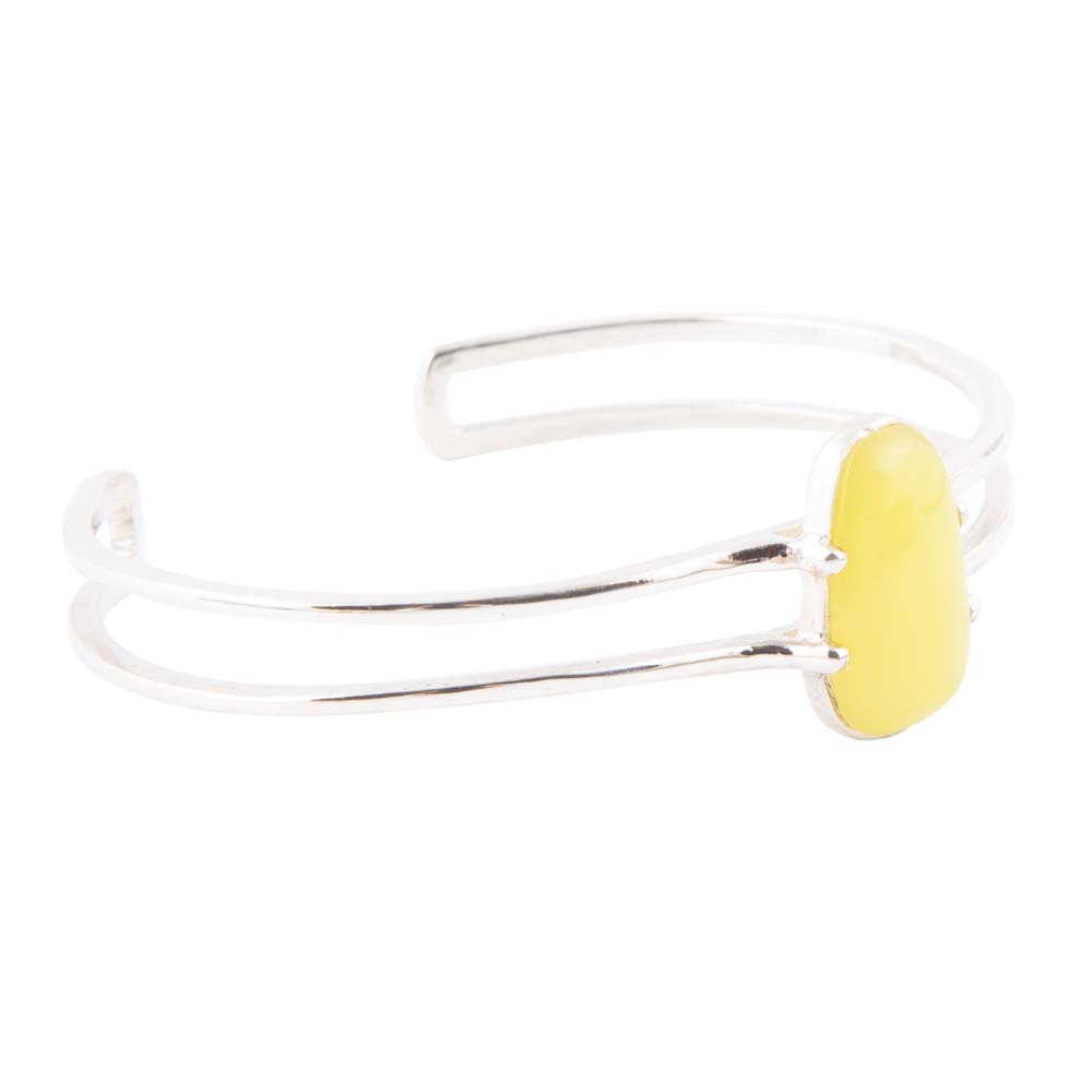Madeleine Yellow Jade Sterling Silver Cuff Bracelet | Bracelets | Wiccan Center
