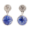 Madrid Blue Lapis Sterling Silver Post Drop Earrings | Earrings | Wiccan Center