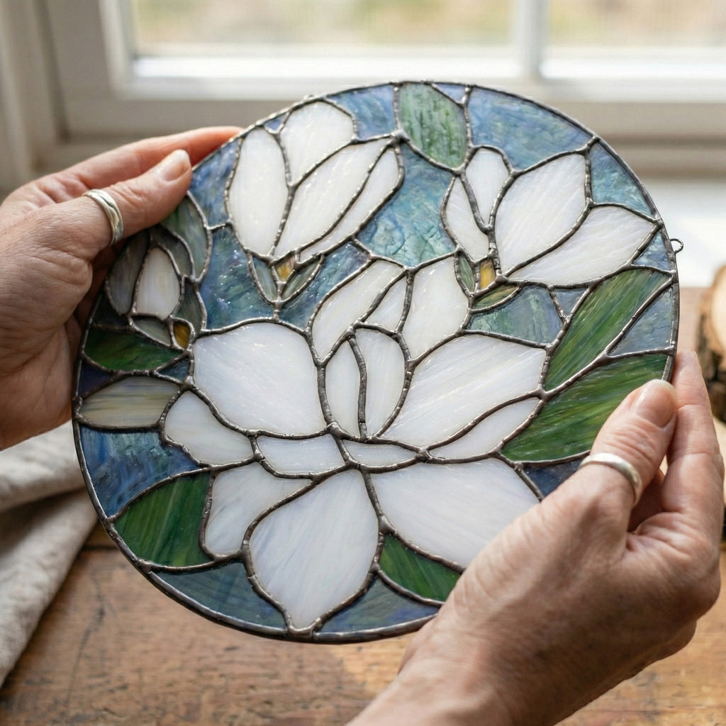 Magnolia Round Stained Glass Pattern | Crafting Patterns & Molds | Wiccan Center