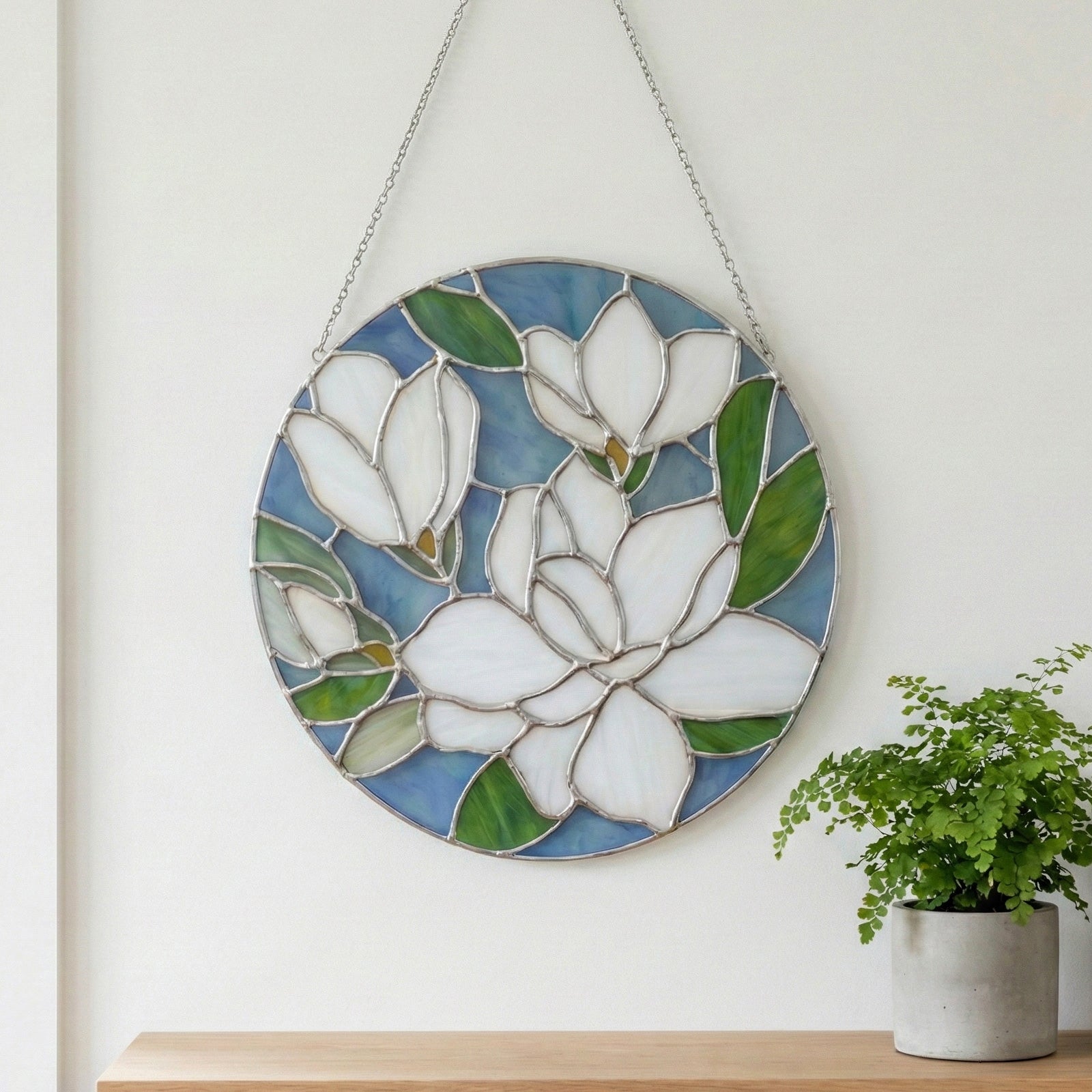 Magnolia Round Stained Glass Pattern | Crafting Patterns & Molds | Wiccan Center