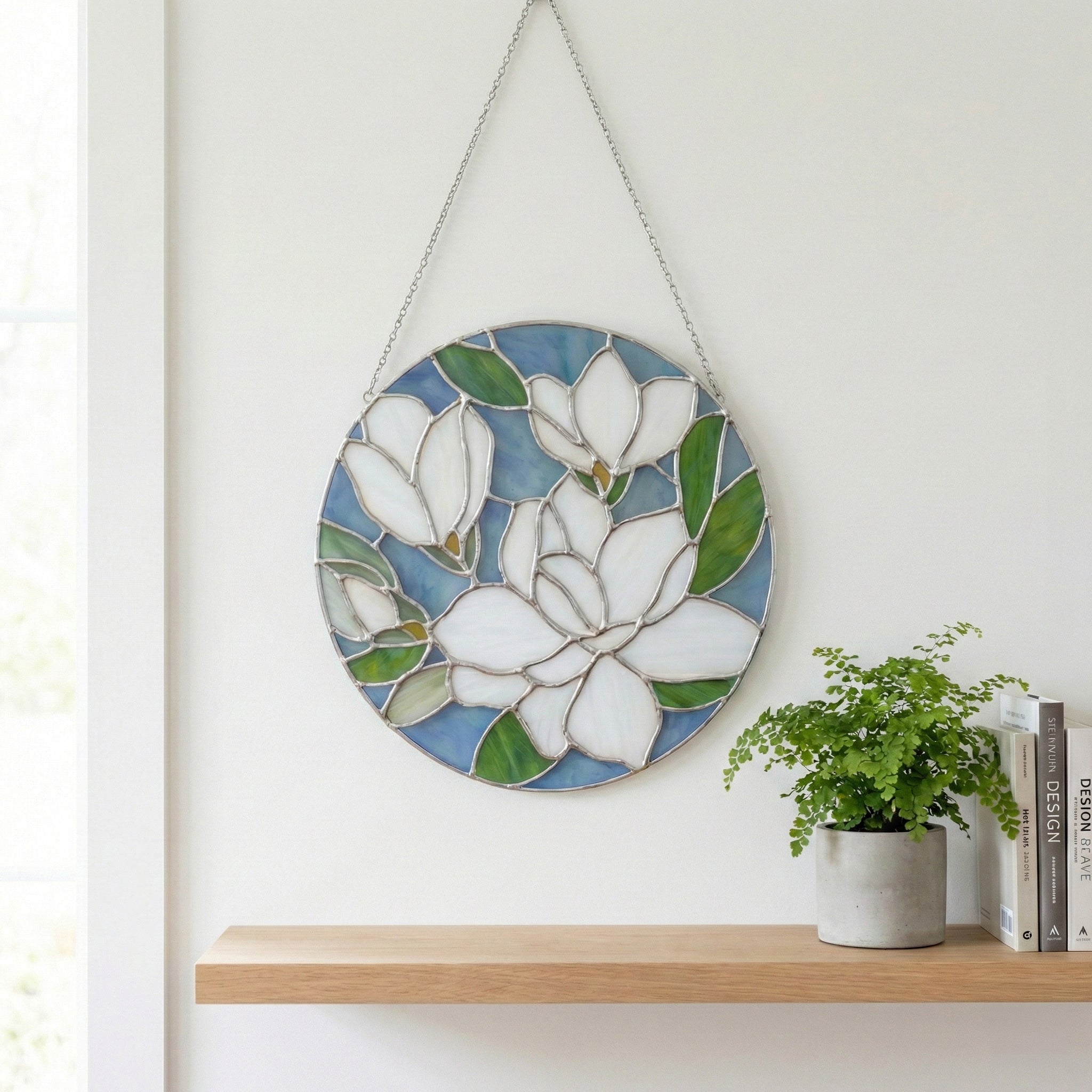 Magnolia Round Stained Glass Pattern | Crafting Patterns & Molds | Wiccan Center