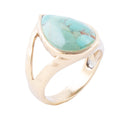 Maisy Blue Turquoise Golden Teardrop Ring | Rings | Wiccan Center