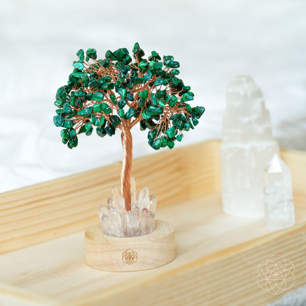 Malachite Anxiety Tree Lamp | Night Light | Wiccan Center
