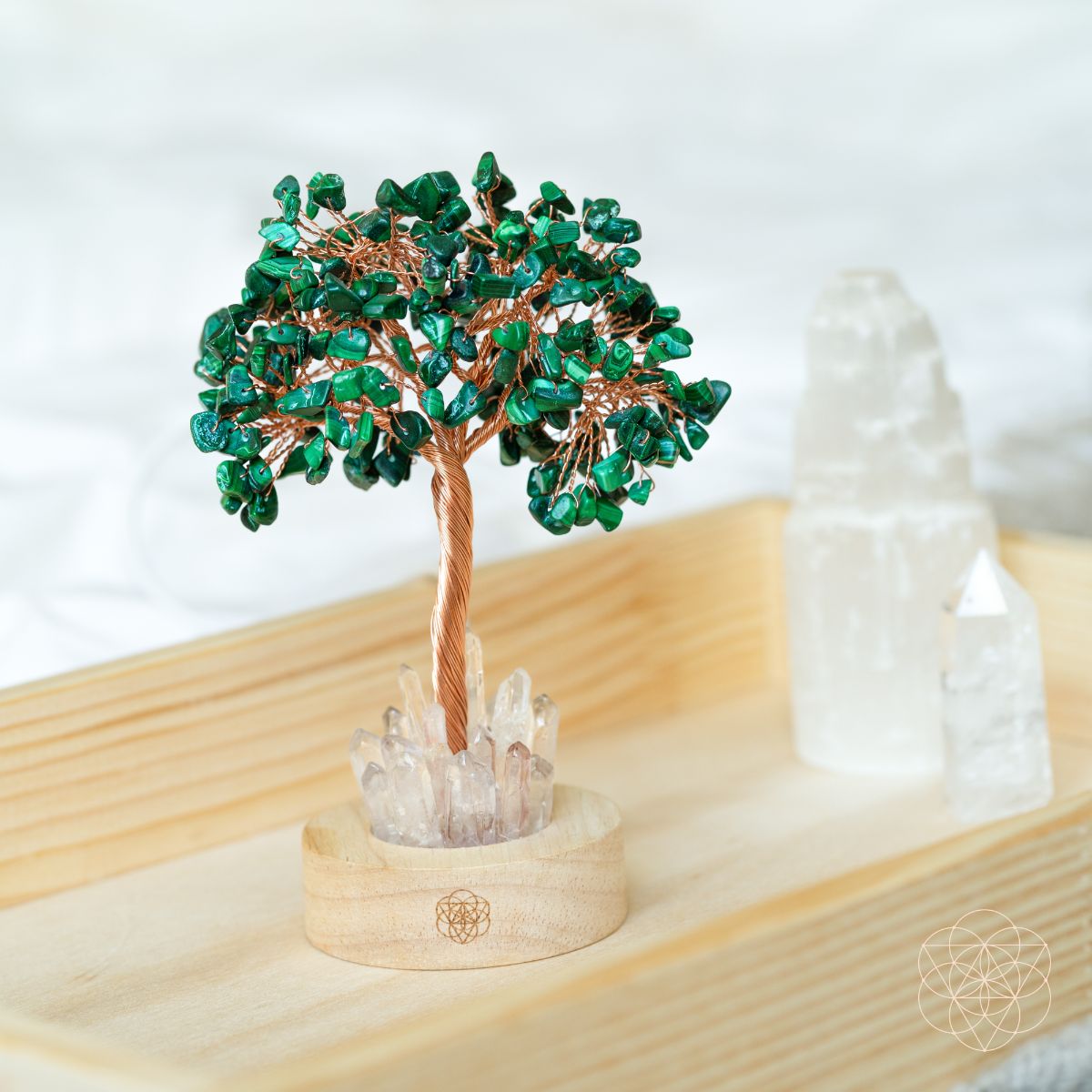 Malachite Anxiety Tree Lamp | Night Light | Wiccan Center