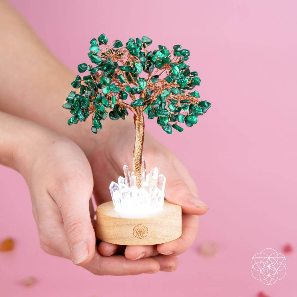 Malachite Anxiety Tree Lamp | Night Light | Wiccan Center