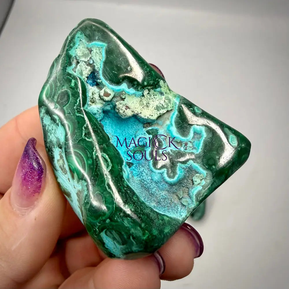Malacholla Freeform — Malachite & Chrysocolla Crystal for Heart Healing | Rocks & Fossils | Wiccan Center