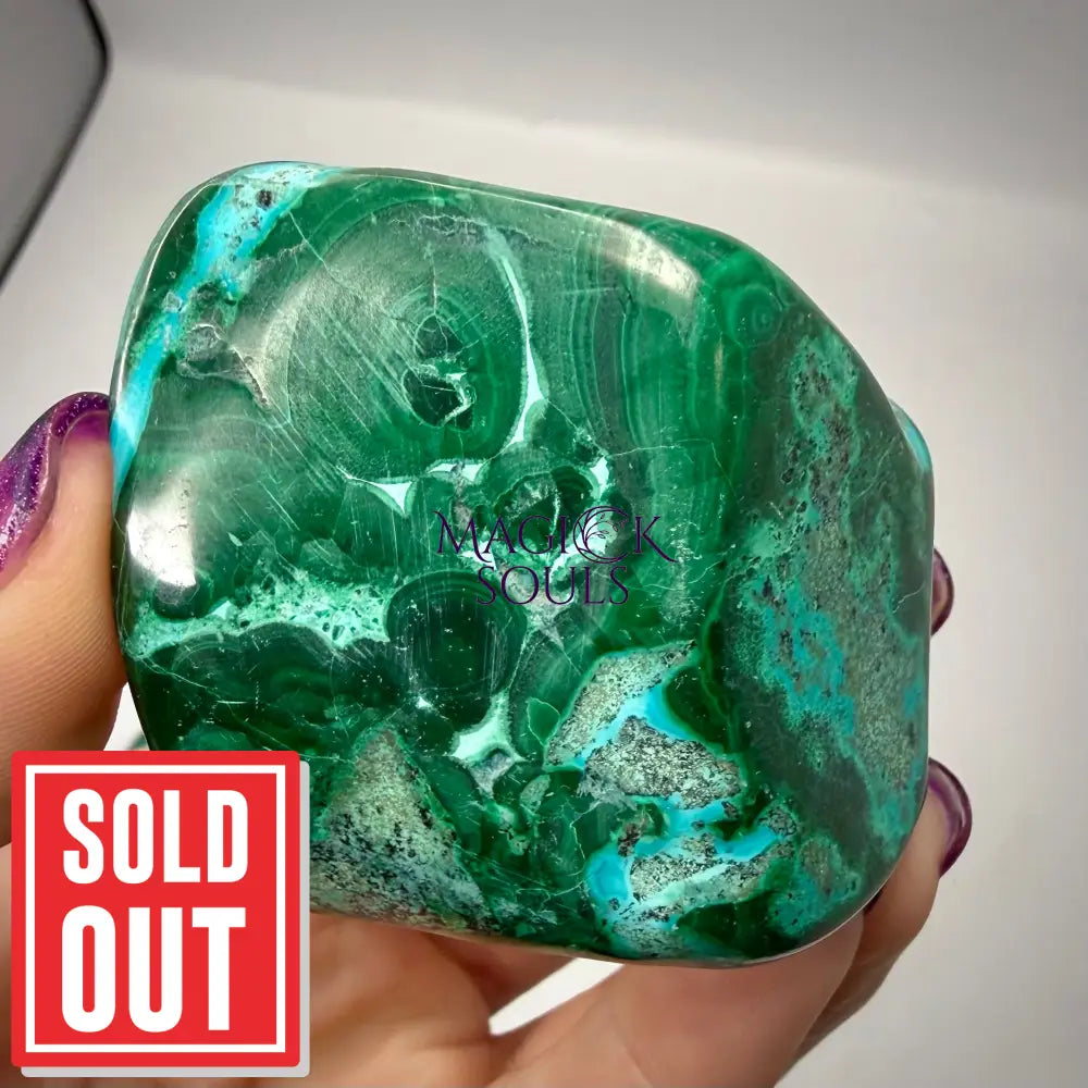 Malacholla Freeform — Malachite & Chrysocolla Crystal for Heart Healing | Rocks & Fossils | Wiccan Center