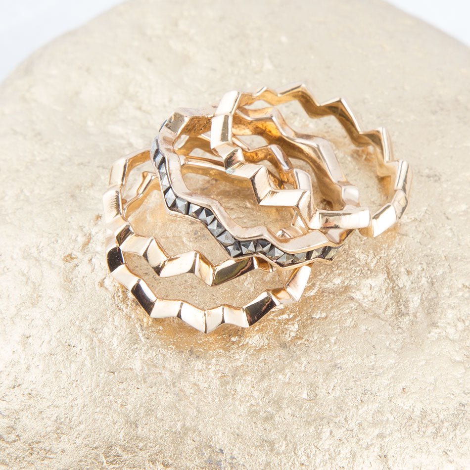 Marcasite and Bronze Stack Ring Set | Rings | Wiccan Center