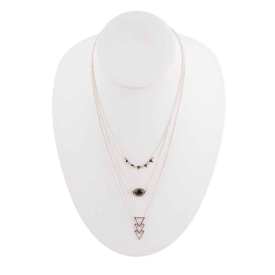 Marcasite and Onyx Sterling Silver Layered Necklace | Necklaces | Wiccan Center