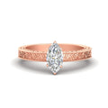 Marquise Cut Celtic Engraved Solitaire Engagement Ring
