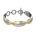 Danu Celtic Sterling Silver And Gold Bracelet MBL113 With Celtic Knotwork And Swivel Design