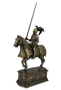 Medieval Knight & Horse on Decorative Base Figurine