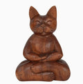 Meditating Wooden Cat | Statues and Figurines | Wiccan Center