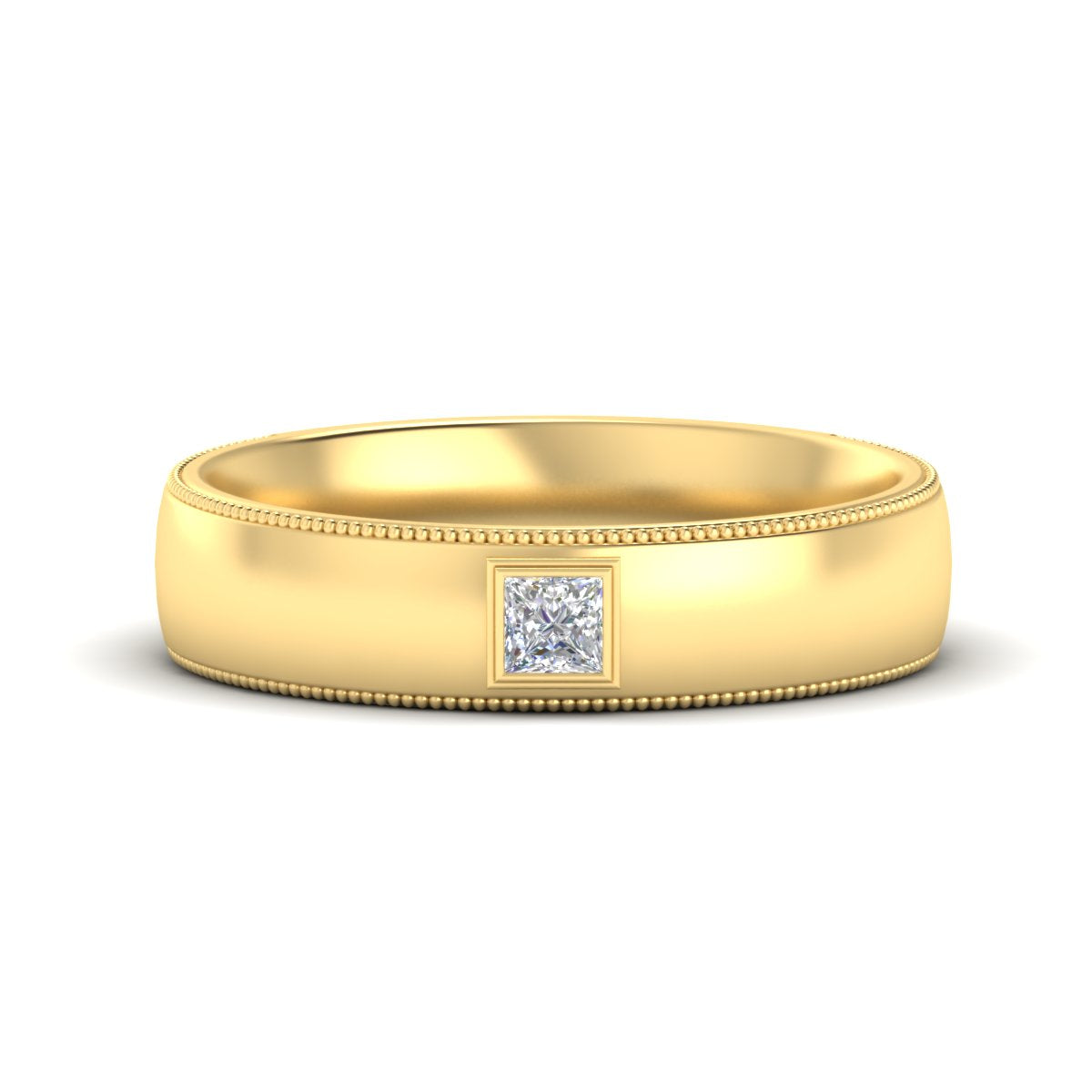 Princess Cut Mens Comfort Fit Promise Ring