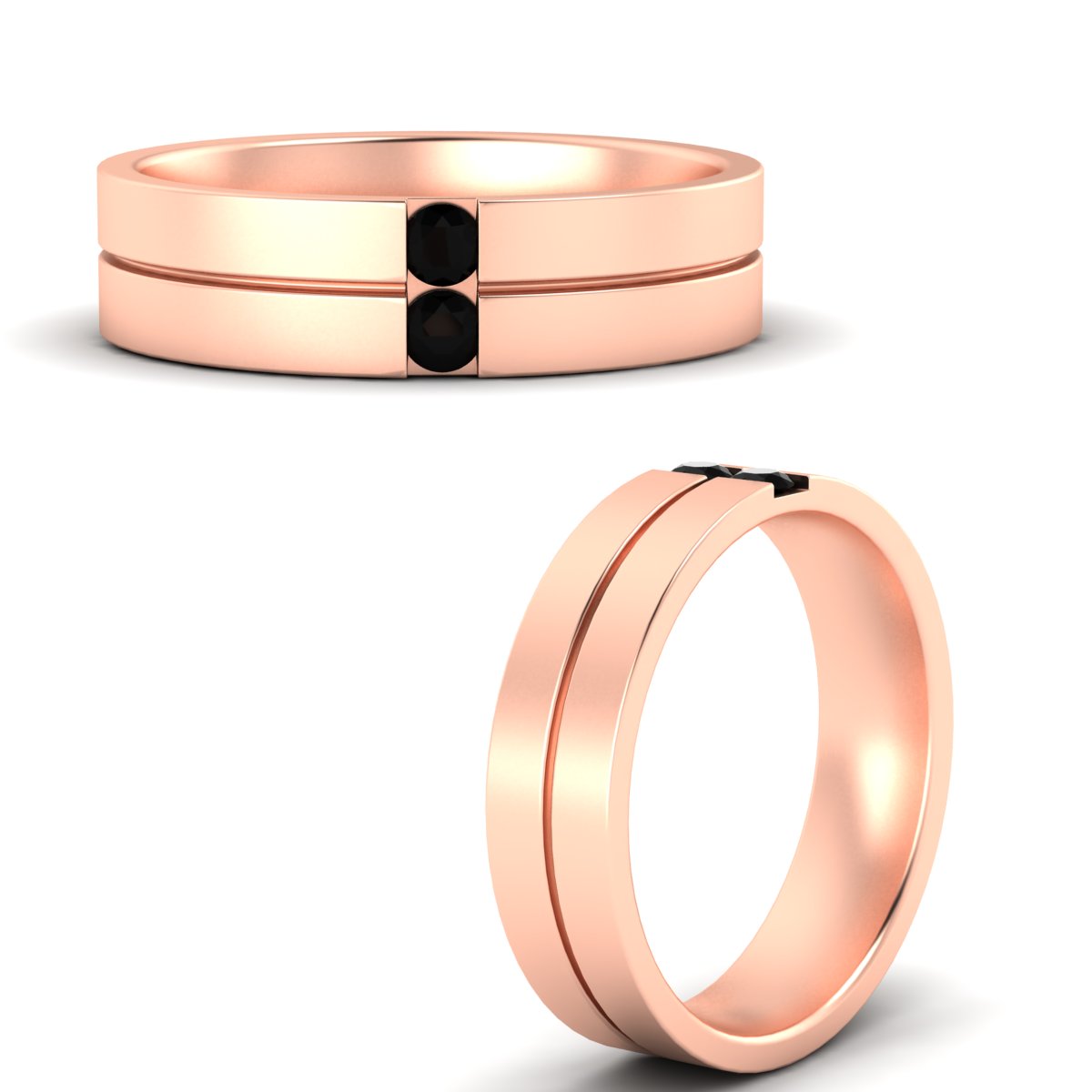 Mens 2 Stone Band