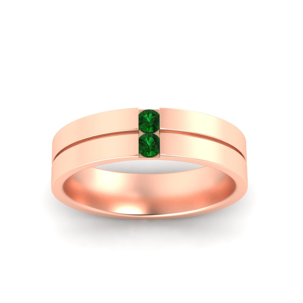 Mens 2 Stone Band