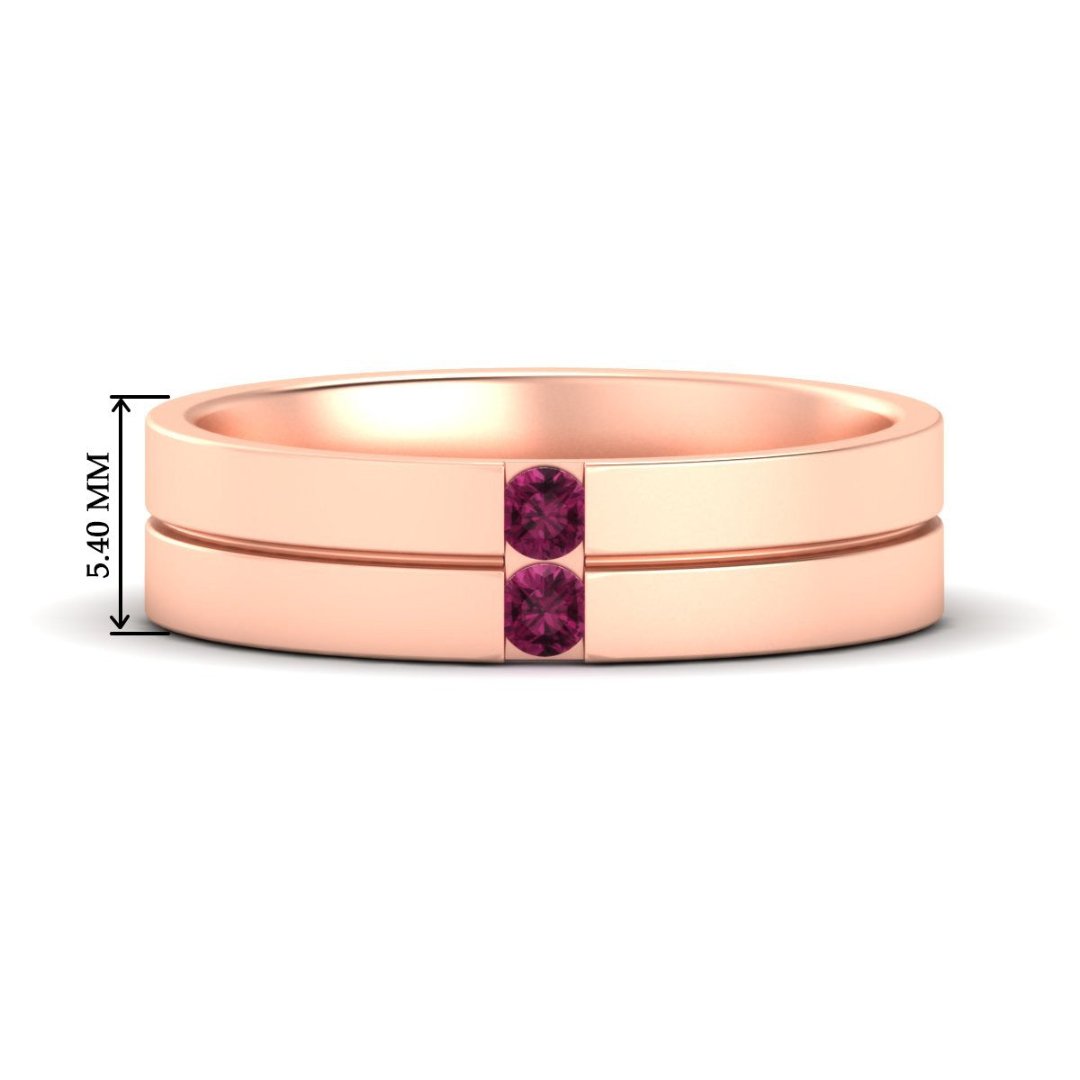 Mens 2 Stone Band