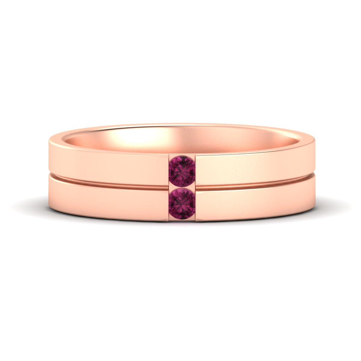 Mens 2 Stone Band